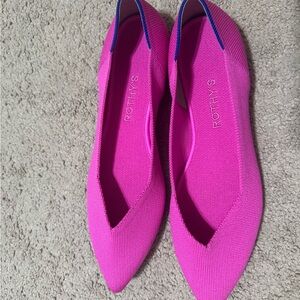 Rothy's Fuchsia Flats with Blue Accents